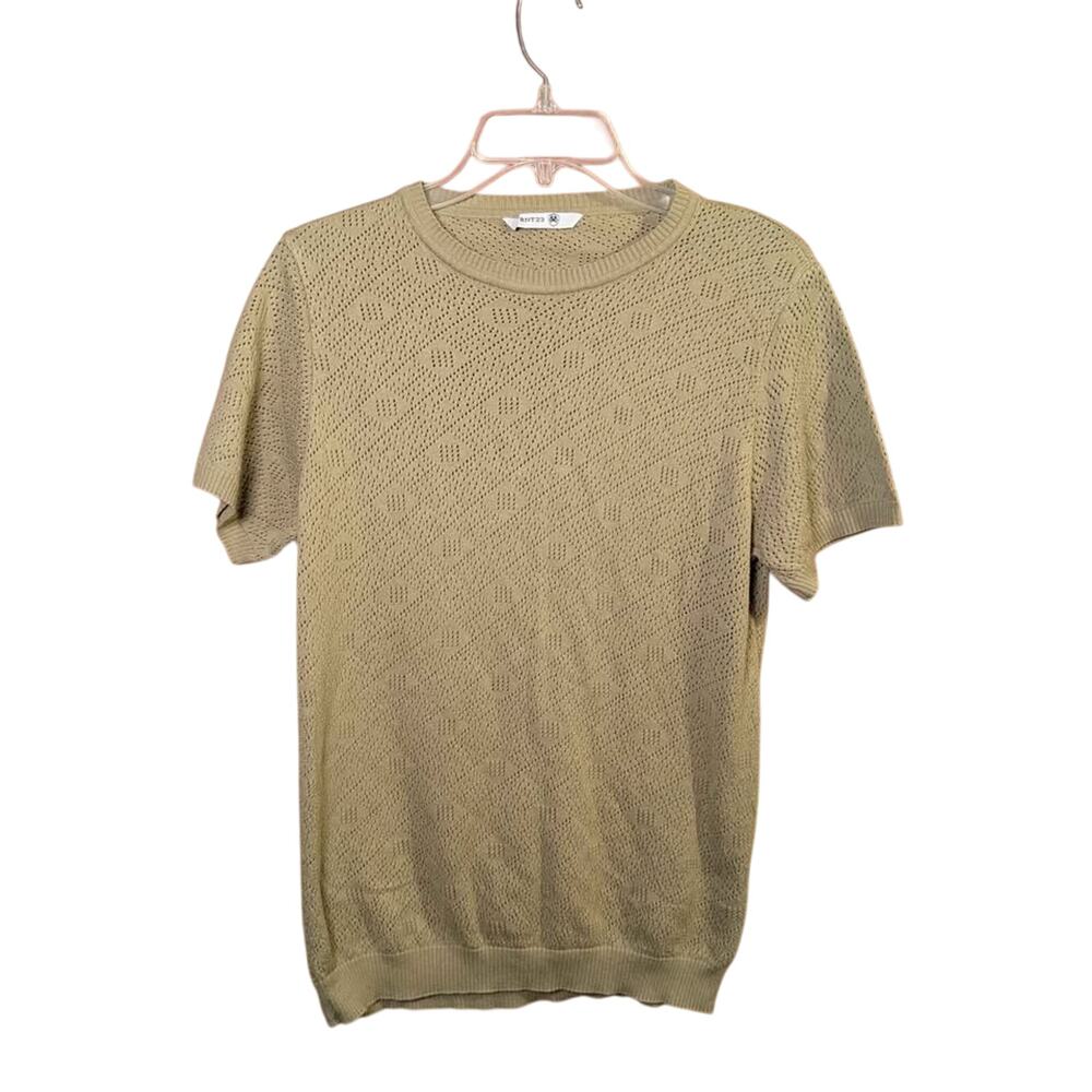 Ron Tomson RNT23 Geometric Crochet Knit Top - Light Green Size S / 46 / 36
